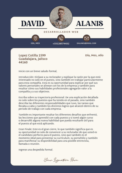 LinkedIn Cover Letter Maker for a Professional Web Developer 5760a-el1