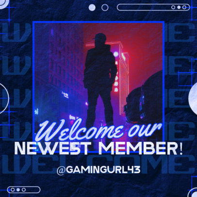 Stream-Themed Instagram Post Template to Announce a New Member 