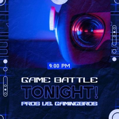 Stream-Themed Instagram Post Template Featuring a Game Battle Promo