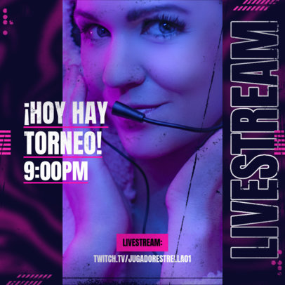 Tournament-Themed Instagram Post Generator for a Gaming Livestream