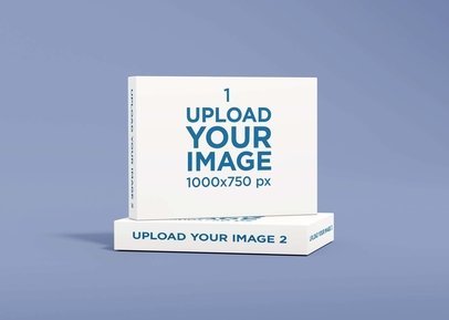 Mockup of Two Puzzle Boxes Placed on a Colorful Backdrop