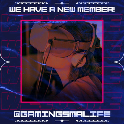 Instagram Post Generator to Announce a New Member in a Gaming Community