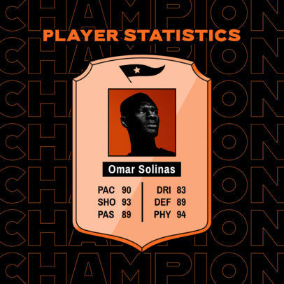 Instagram Post Maker Featuring a Player Statistics Card 5138e