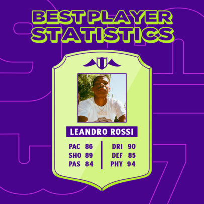 Instagram Post Generator Featuring a Sports Player Statistics Badge 5138c