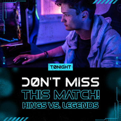 Instagram Post Maker for a Gaming Livestream Match