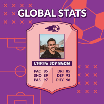 Instagram Post Template Featuring a Soccer Player Stats Card 5138d