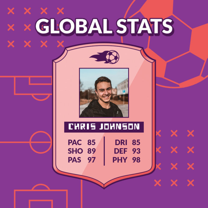 Placeit - Instagram Post Template Featuring a Soccer Player Stats Card