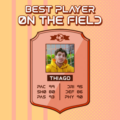 Instagram Post Creator for Sportscasters with a Soccer Player Stats Badge 5138b