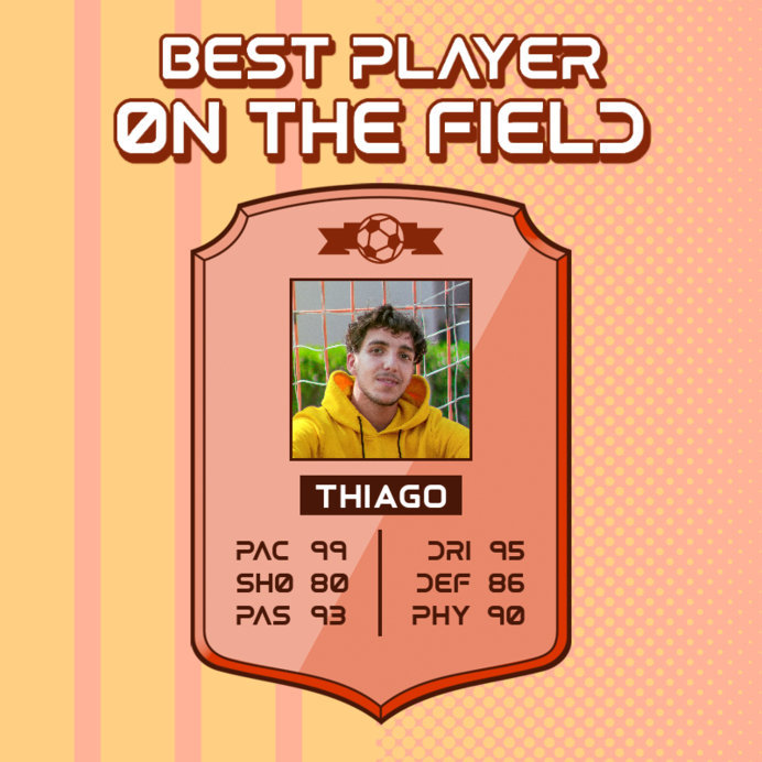 Instagram Post Creator for Sportscasters with a Soccer Player Stats Badge