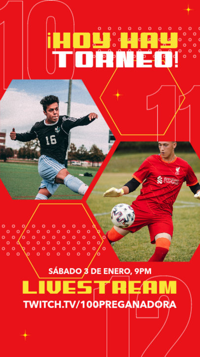 Instagram Story Template for a Soccer Match Live Stream