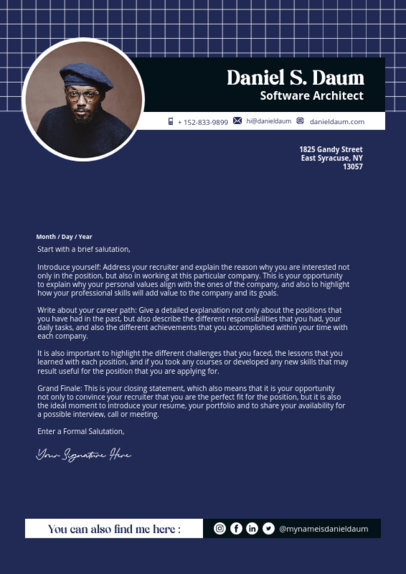 LinkedIn Cover Letter Creator for a Professional Software Architect 5768b-el1