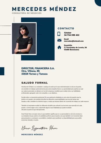 LinkedIn Cover Letter Creator for a Business Consultant Job 5772g-el1