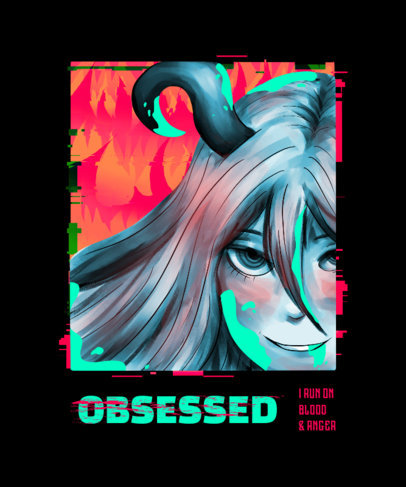 Chainsaw Man-Themed T-Shirt Design Creator with an Illustrated Anime Character