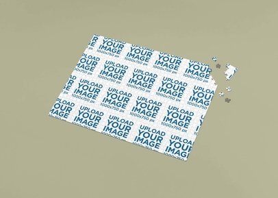 Mockup of a Puzzle Lying on a Customizable Background 5707 el1