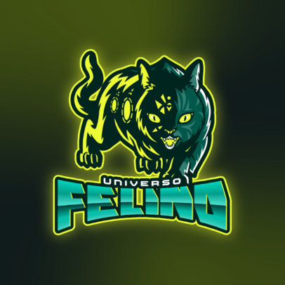 Cyberpunk-Inspired Logo Template for Gamers with a Cougar Graphic