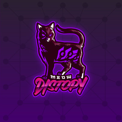 Gaming Logo Creator Featuring an Illustrated Cougar Inspired by Cyberpunk