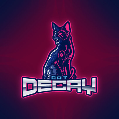 Cyberpunk-Themed Logo Maker with an Aggressive Cougar Illustration