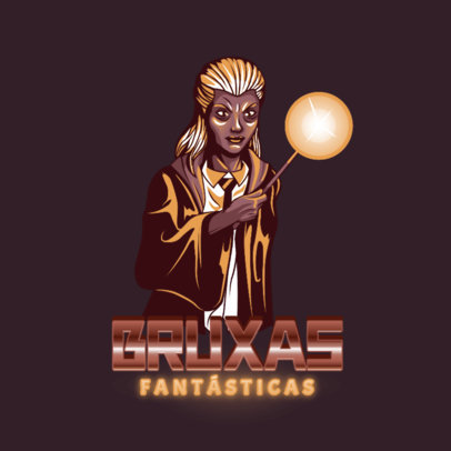 Logo Generator Featuring a Witch Inspired by Harry Potter's Magical World 