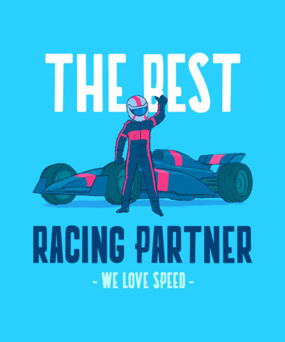 F1-Inspired Illustrated T-Shirt Design Creator for a Sports Car Racing Club