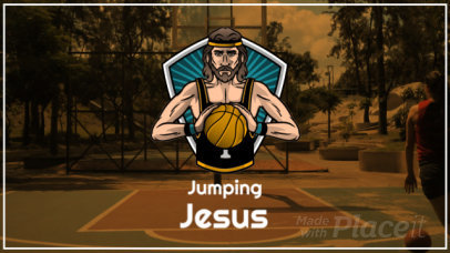 Sports Intro Video Generator Featuring an Illustrated Jesus for a Basketball Team