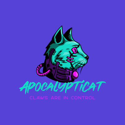 Dystopia Gaming Logo Generator Featuring a Cat Inspired by Stray 5493a