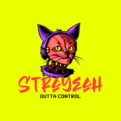 Stray-Inspired Gaming Logo Creator Featuring a Cyberpunk Cat
