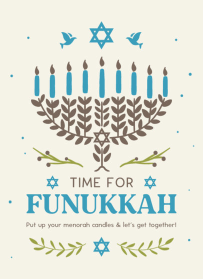 Greeting Card Template Featuring a Message for a Happy Hanukkah