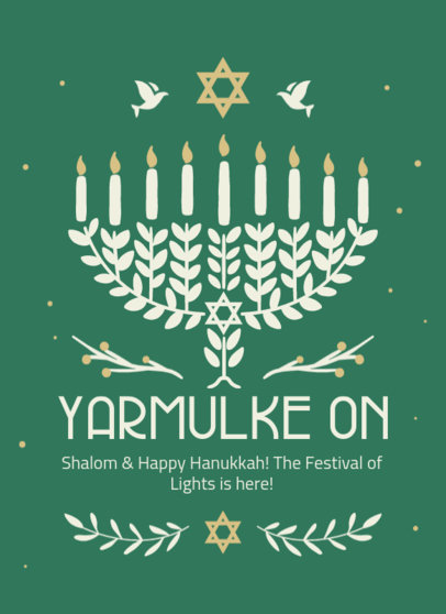 Greeting Card Creator for Hanukkah Featuring a Menorah with Enlightened Candles 5777g-el1