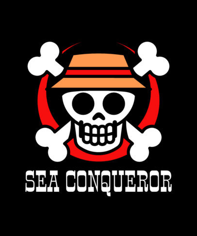 T-Shirt Design Generator Featuring a Pirate-Inspired Symbol