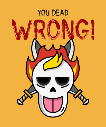 T-Shirt Design Maker Featuring a One Piece Pirate Symbol Skull With Fire