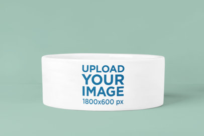 Front-View Mockup of a Circular Pet Bowl m30090
