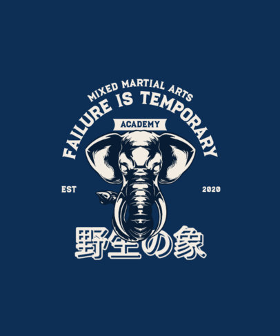 Powerful T-Shirt Design Template for a Martial Arts Academy With a Savage Elephant