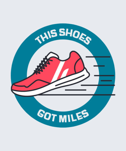 T-Shirt Design Template Featuring Illustrated Sneakers for Runners