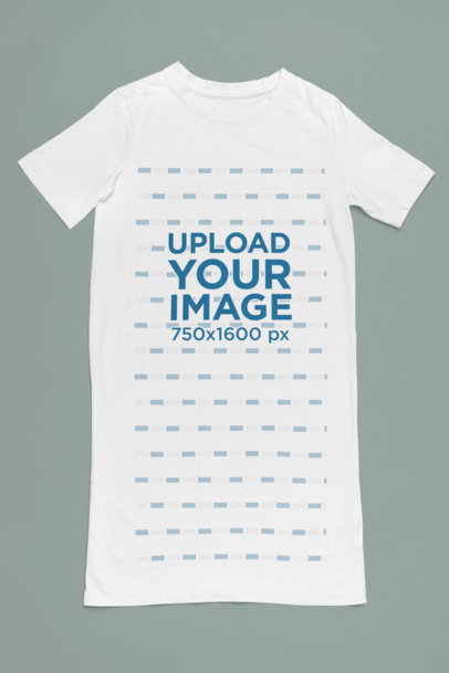 T-Shirt Dress Mockup Featuring a Colorful Surface m30555