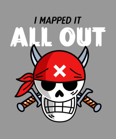 Cool T-Shirt Design Template Inspired by a One Piece Pirate Symbol Theme