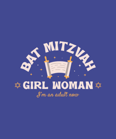 Bat-Mitzvah-Themed T-Shirt Design Maker for a Jewish Celebration 5152