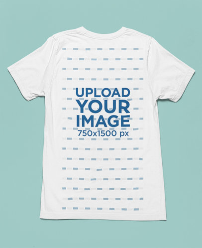 Back-View Bella Canvas T-Shirt Mockup Placed on a Customizable Surface