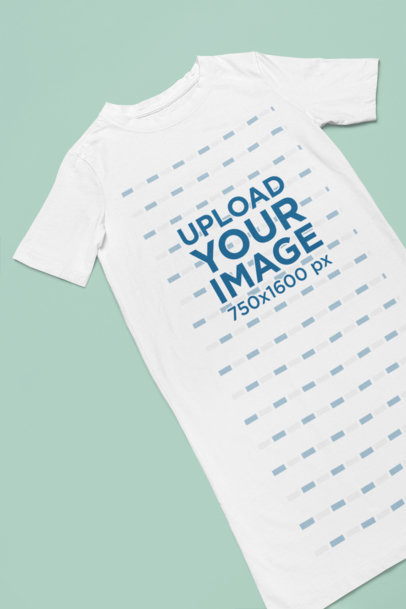 Mockup of a T-Shirt Dress Placed Over a Customizable Background m30556