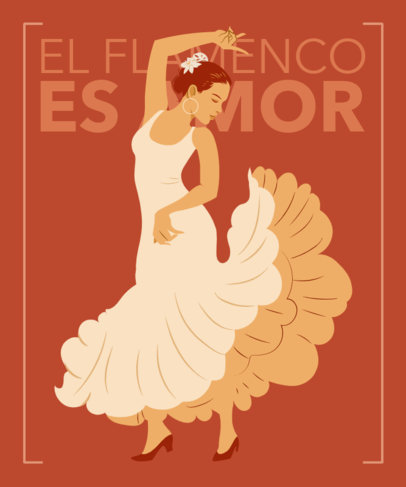 T-Shirt Design Maker Featuring Illustrated Flamenco Dancers