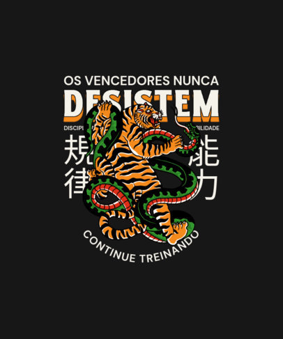 T-Shirt Design Template Featuring a Quote Inspired by Martial Arts Philosophy 