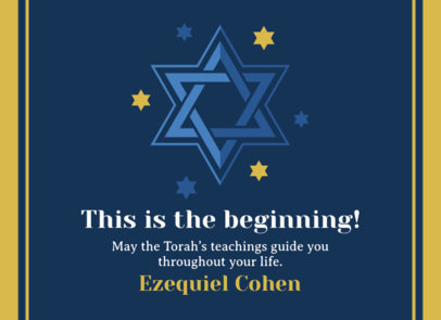 Bar-Mitzvah Greeting Card Maker Featuring an Illustrated Star of David 5149