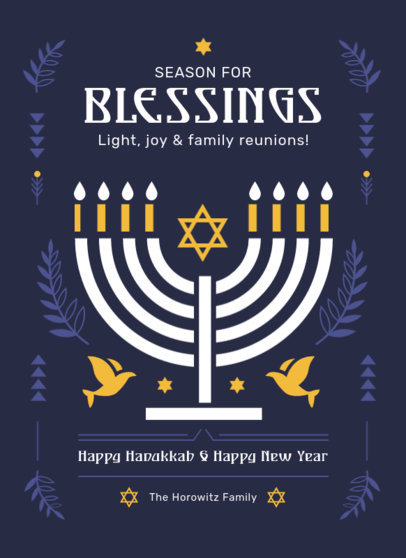 Greeting Card Template Featuring a Festival of Lights Theme