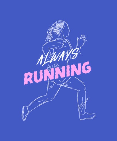 T-Shirt Design Maker Featuring a Female Runner Illustration