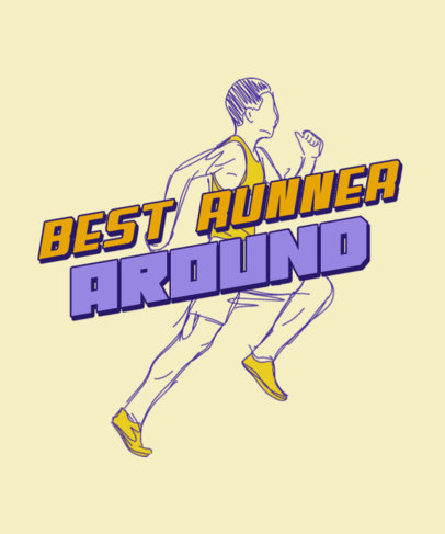 T-Shirt Design Template Featuring a Quote for Runners