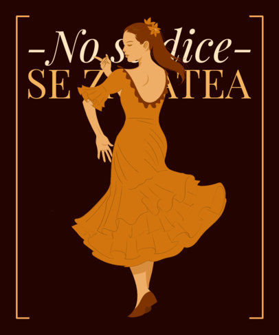 T-Shirt Design Generator with an Illustrated Female Flamenco Dancer