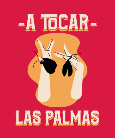 T-Shirt Design Creator Featuring Illustrated Flamenco Castanets