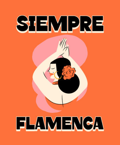 T-Shirt Design Generator with a Female Flamenco Dancer Graphic
