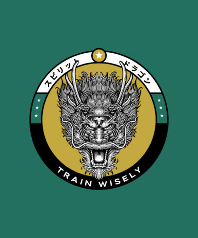 T-Shirt Design Generator Featuring a Fierce Creature Head for Martial Arts Enthusiasts