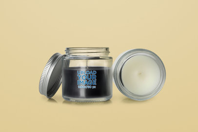 Mockup of a Candle Placed Over a Customizable Background