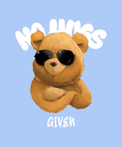 T-Shirt Design Generator Featuring a Cool Teddy Bear Illustration